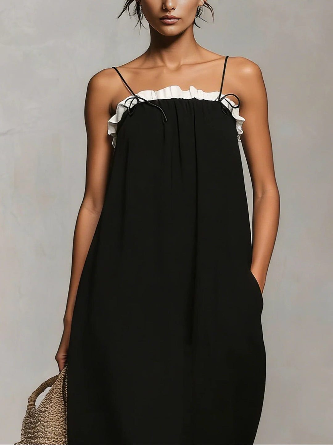 Mirelle™ | Vestito Maxi con Blocchi di Colore e Spalline Sottile
