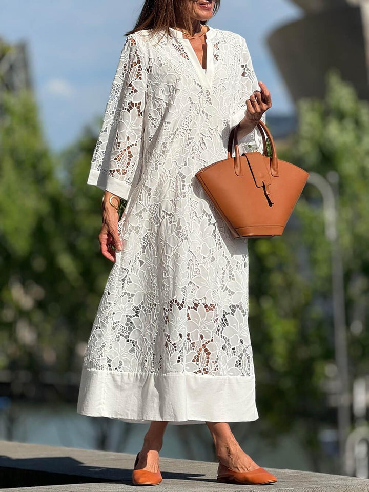 Willow | Vestito Midi V-Neck Glam da Spiaggia