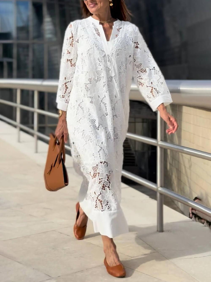 Willow | Vestito Midi V-Neck Glam da Spiaggia