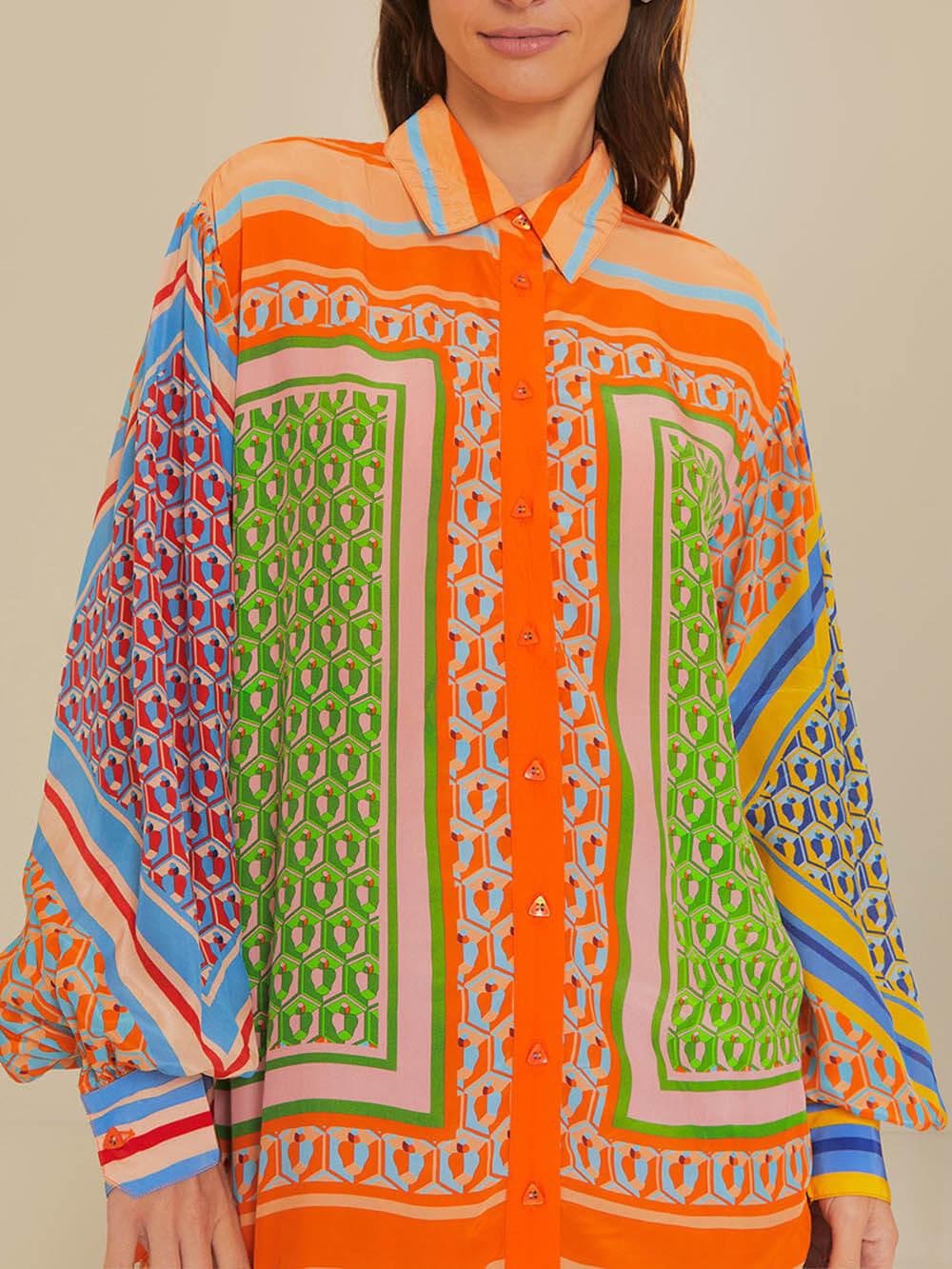 Josephine | Camicia Unica Colorata in Stile Tropicale