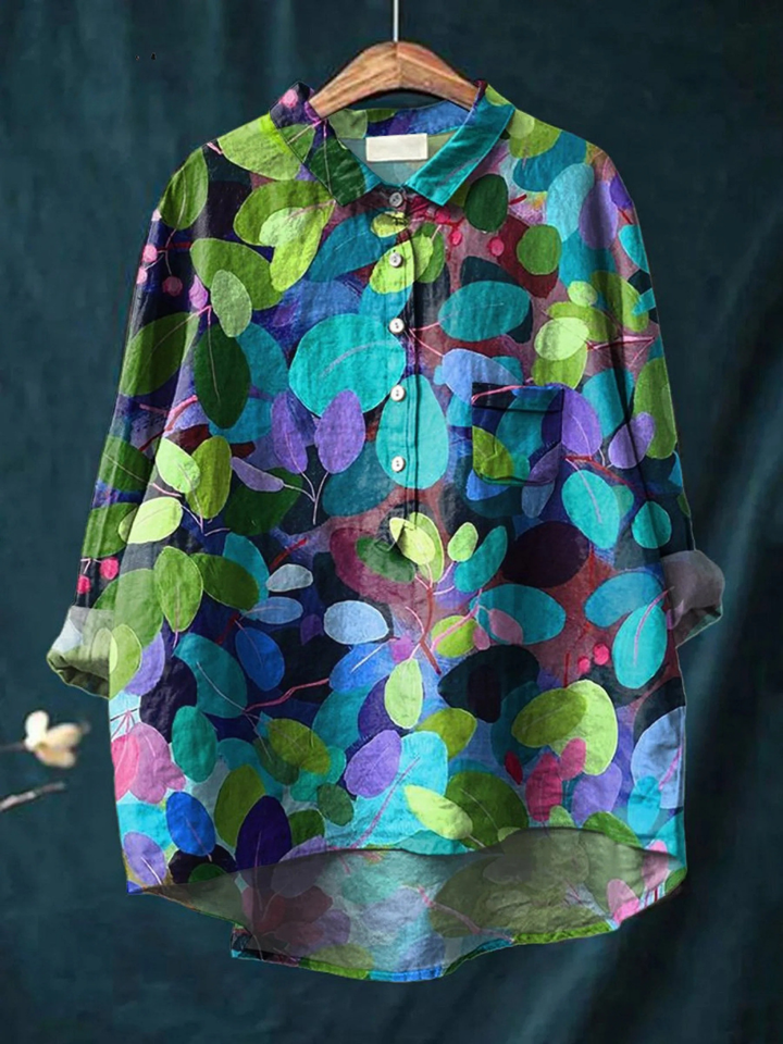 Adriana | Camicia Casual da Donna Stampata con Arte Estiva