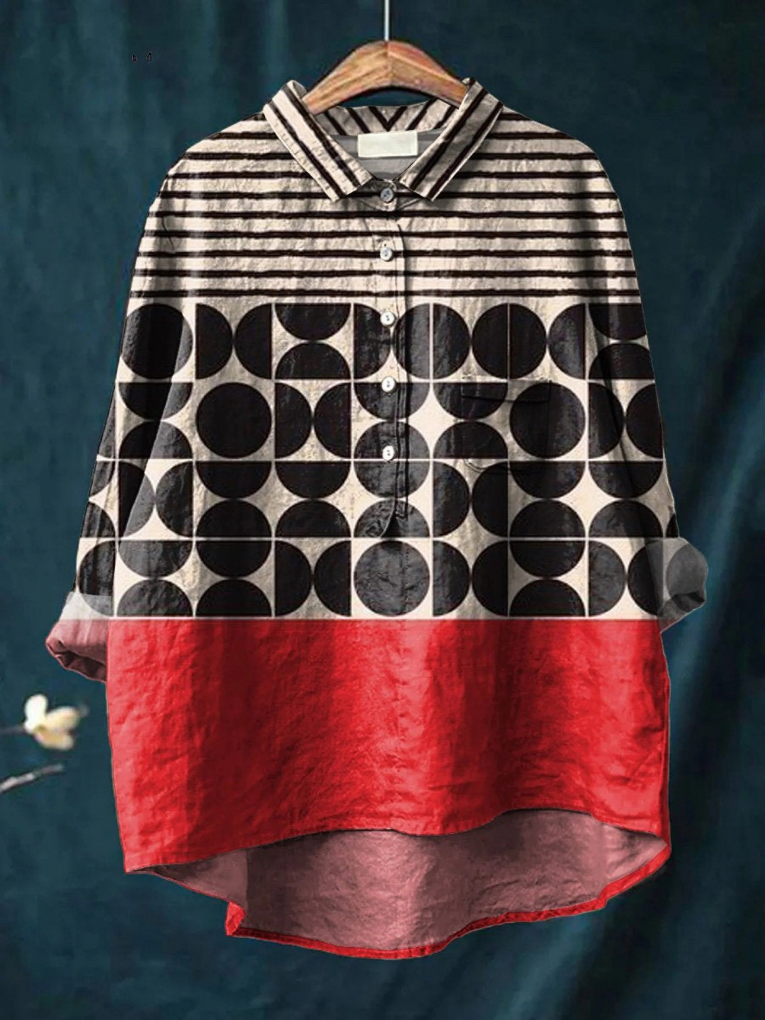 Tessa | Camicia Casual da Donna con Stampa Geometrica Artistica