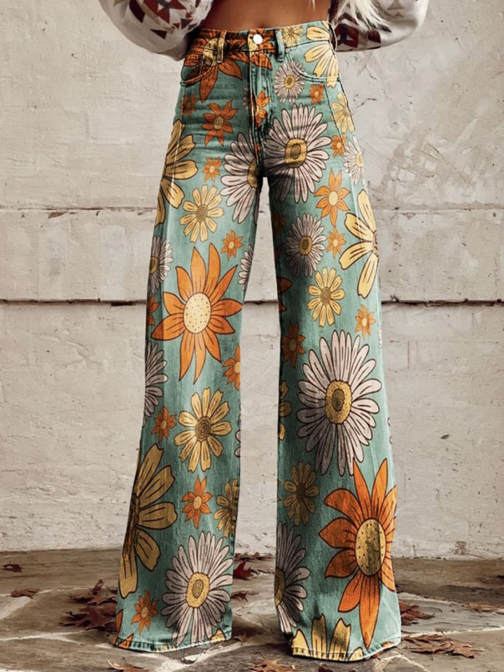 Cirilla - Pantaloni Palazzo Floreali