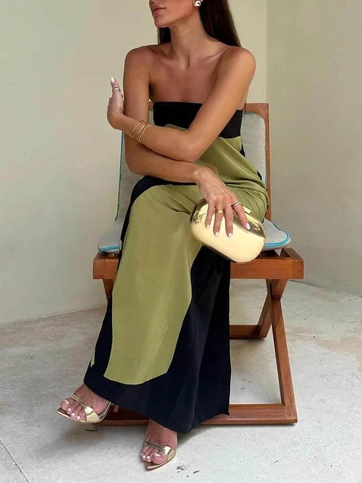 Joan | Abito da festa maxi stampato senza maniche in stile costiero