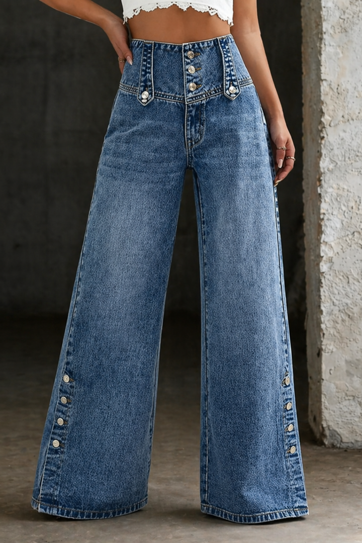 Mia | Jeans a Vita Alta con Spacco