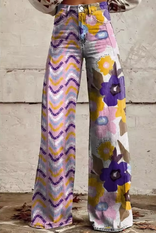 Isadora - Pantaloni Boho Floreali