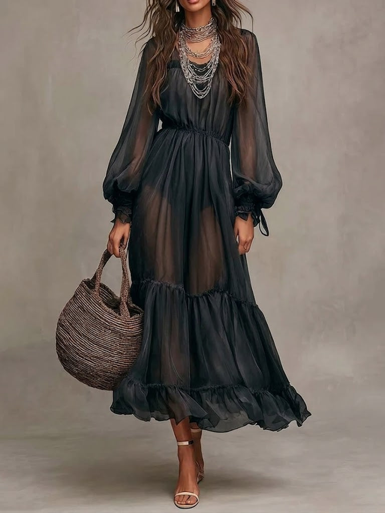 Gerda | Elegante Vestito Midi con Scollatura a V