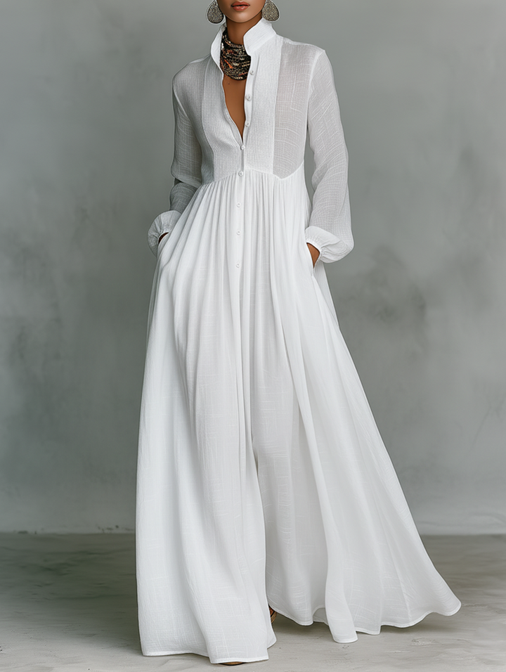 Serena | Abito Maxi con Bottoni Frontali