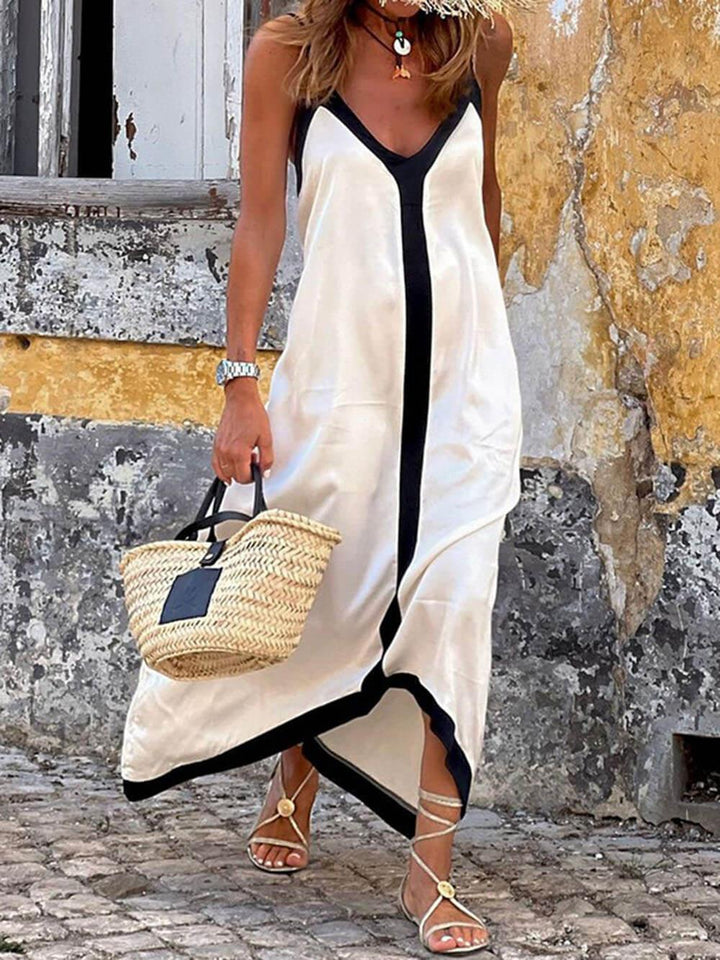 Nancy | Abito Midi Colorblock Stile Isola Lavechic