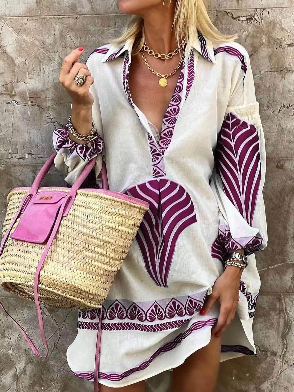 Flore | Look Tropicale Stampa Mini Abito Unico Semplice per le Vacanze