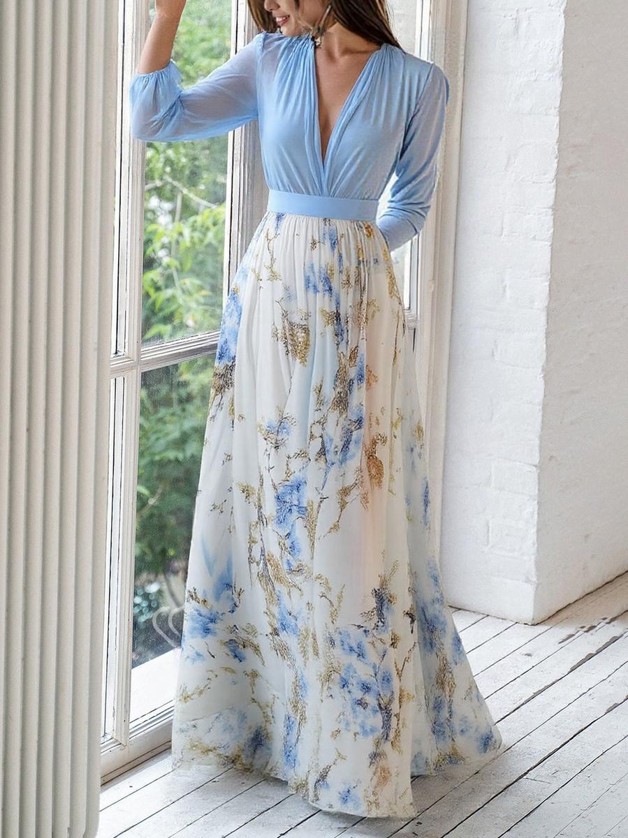 Bellissimo Vestito Maxi con Stampa Floreale