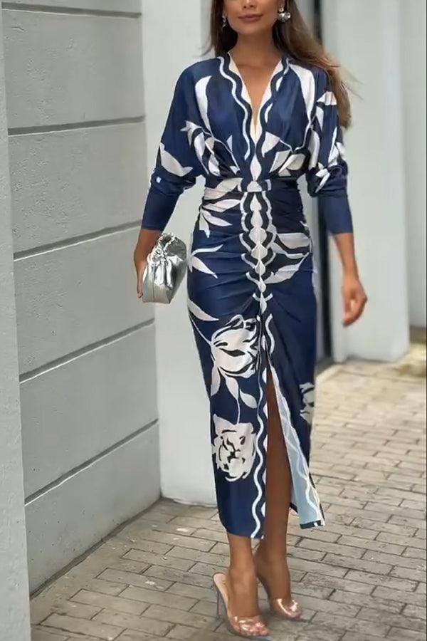 Eva | Vestito Midi Dolman con Stampa Unica Sun Escape
