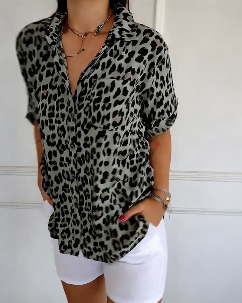 Bluse alla Moda con Stampa Leopardo