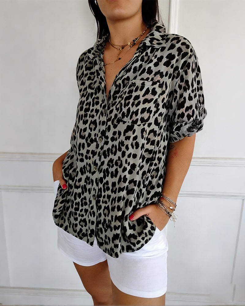 Bluse alla Moda con Stampa Leopardo