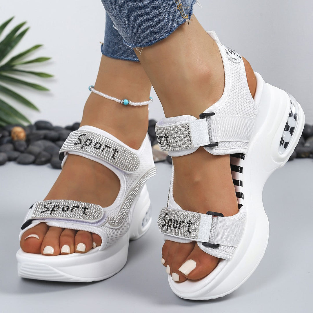 Selena | Sandali con Piattaforma Confortevoli ed Eleganti con Strass