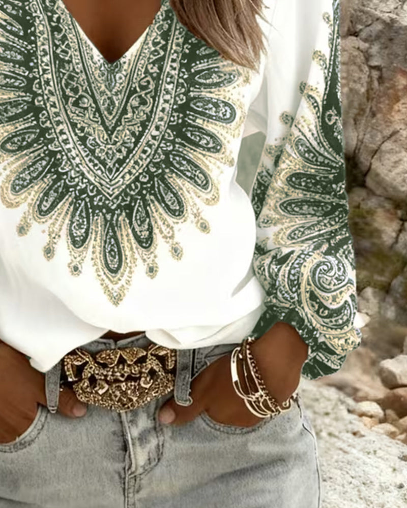 Top Con Collo A V E Stampa Retro