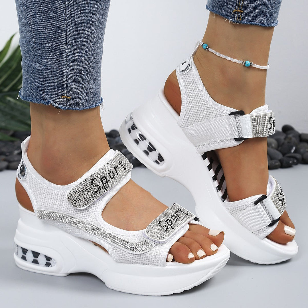 Selena | Sandali con Piattaforma Confortevoli ed Eleganti con Strass