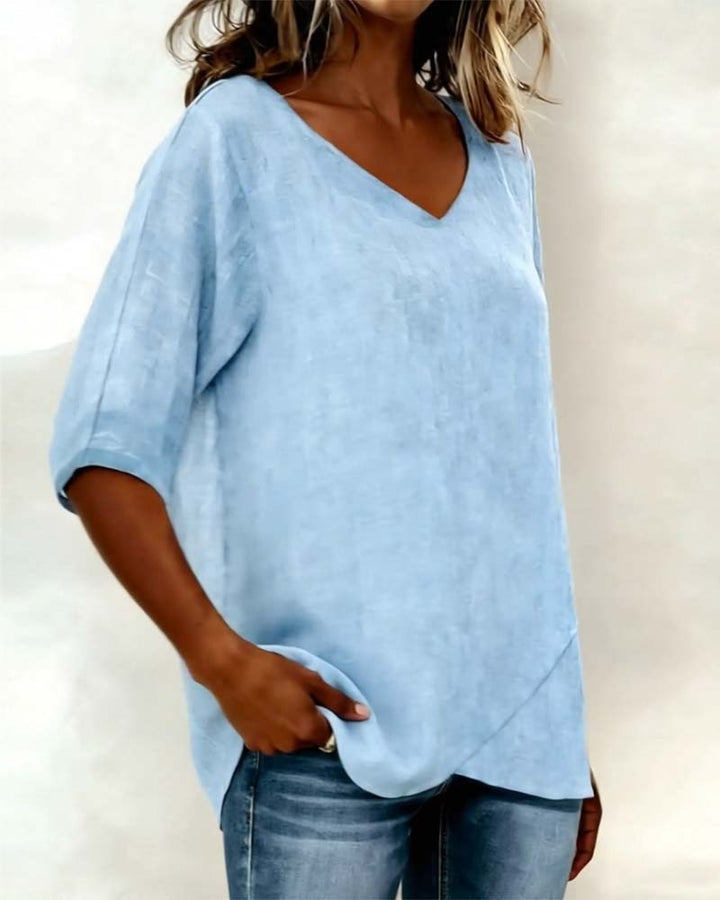 Top Irregolare con Collo a V