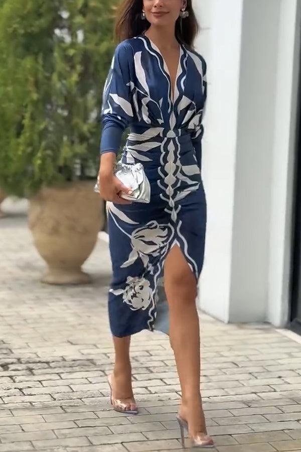 Eva | Vestito Midi Dolman con Stampa Unica Sun Escape