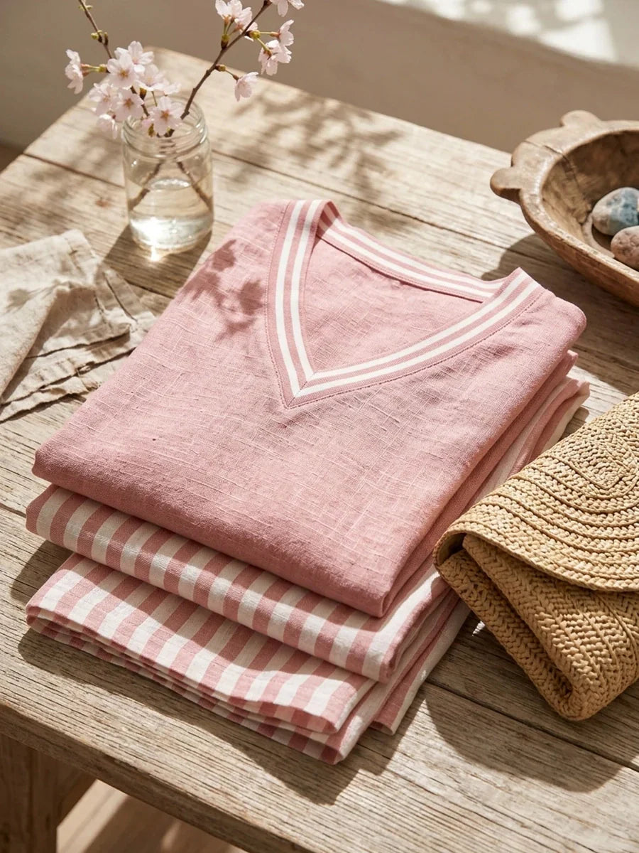 Sienna | Set Due Pezzi in Lino a Righe Relaxed