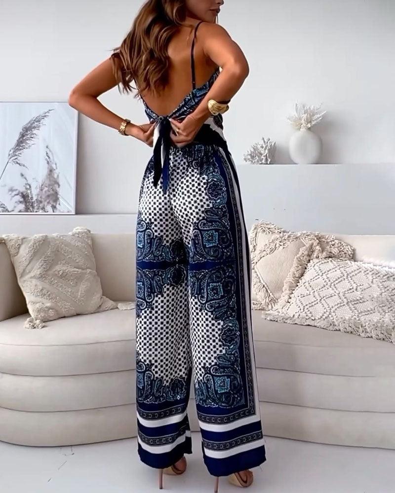 Helen | Set di Vestito Due Pezzi Stile Elegante con Lacci e Pantaloni Pronto per le Vacanze