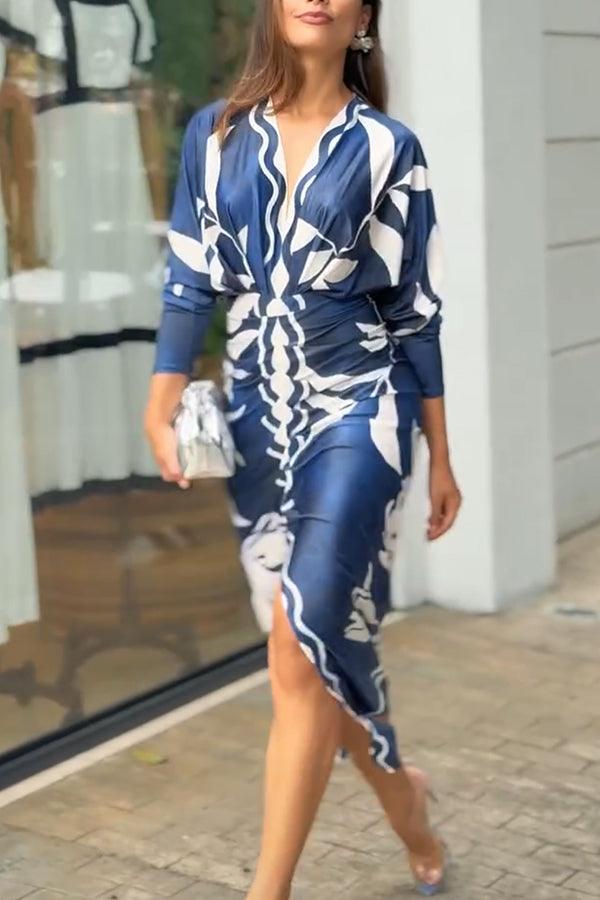 Eva | Vestito Midi Dolman con Stampa Unica Sun Escape