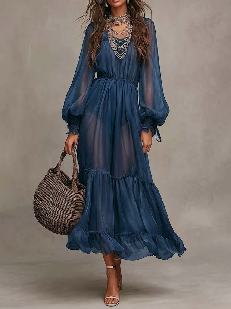 Gerda | Elegante Vestito Midi con Scollatura a V