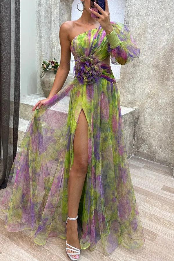 Grace | Abito Maxi Plissettato Estivo con Fiori