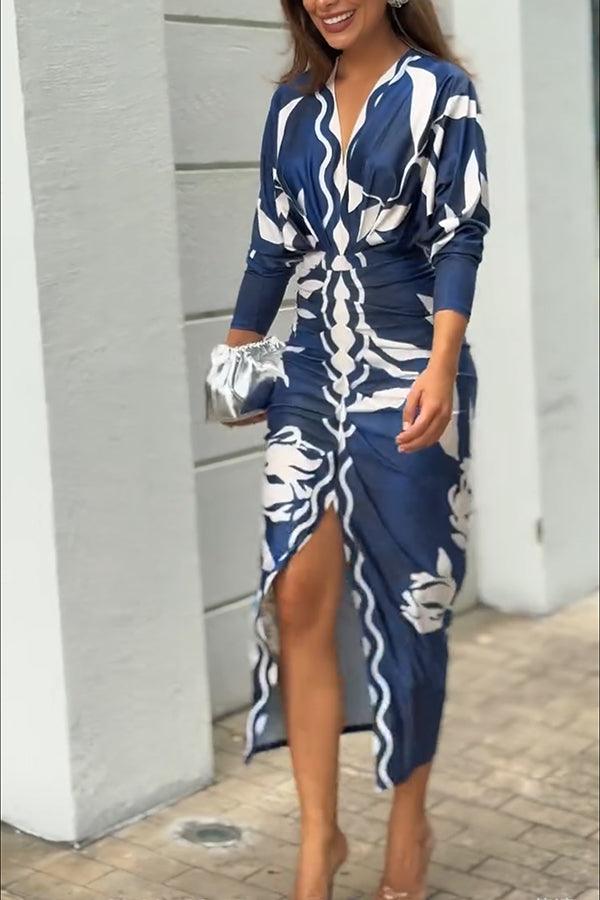 Eva | Vestito Midi Dolman con Stampa Unica Sun Escape