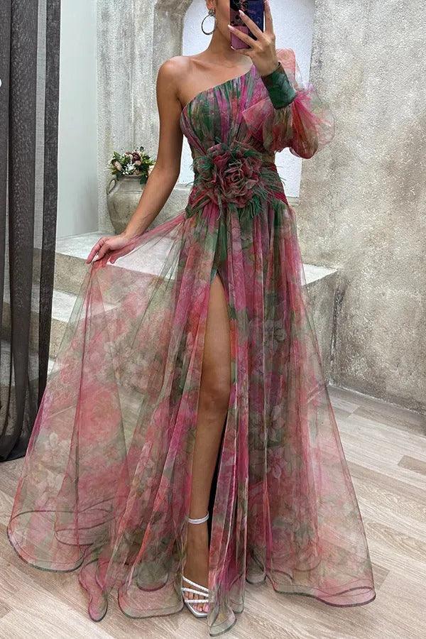 Grace | Abito Maxi Plissettato Estivo con Fiori