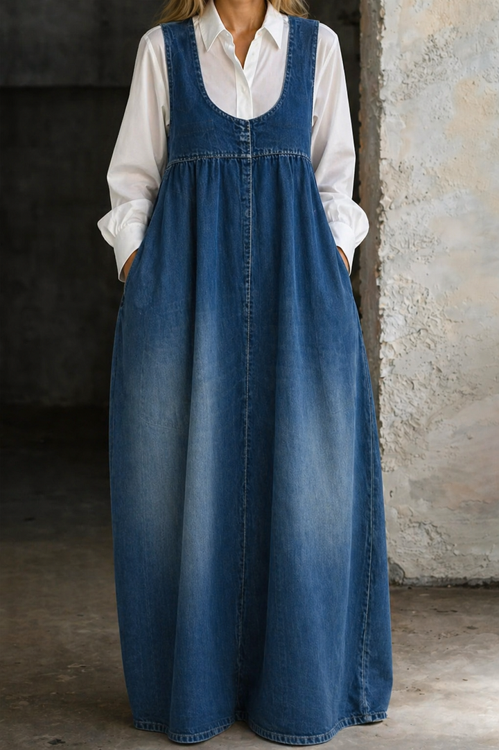 Veronica | Vestito in Denim Largo