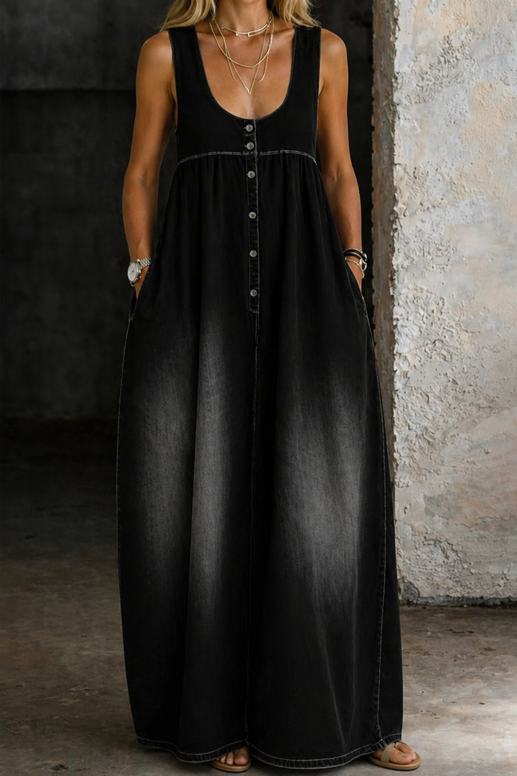 Veronica | Vestito in Denim Largo