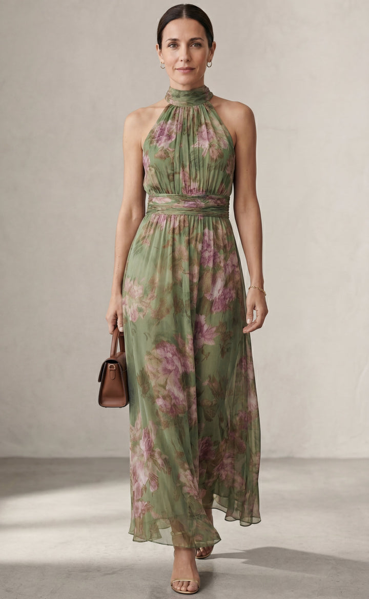 Livia™| Vestito maxi halter floreale elegante