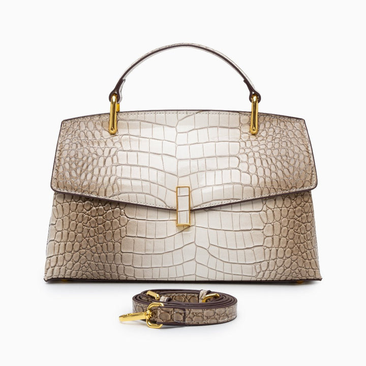 Sylvie · Borsa strutturata effetto coccodrillo lucido
