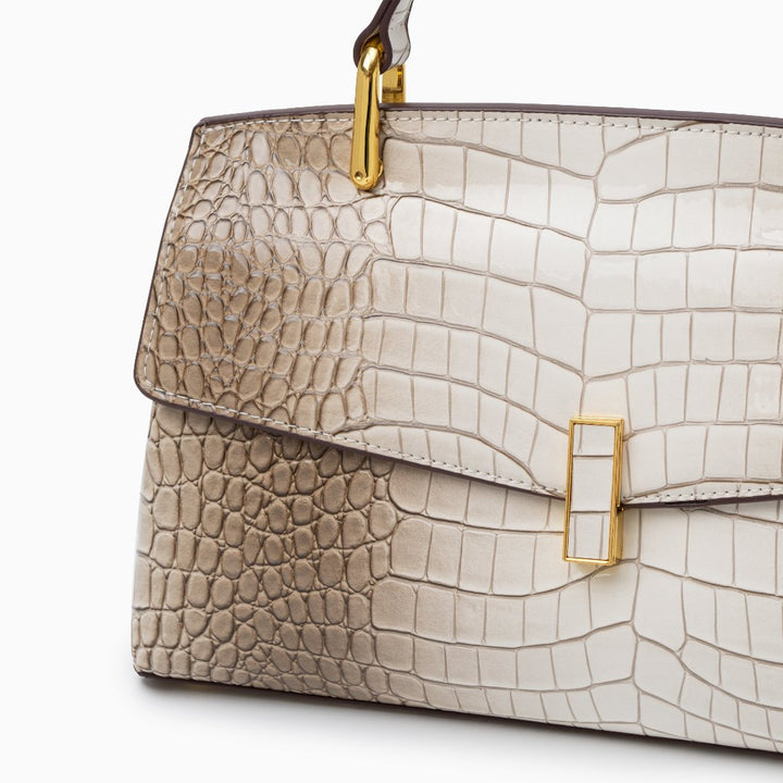 Sylvie · Borsa strutturata effetto coccodrillo lucido