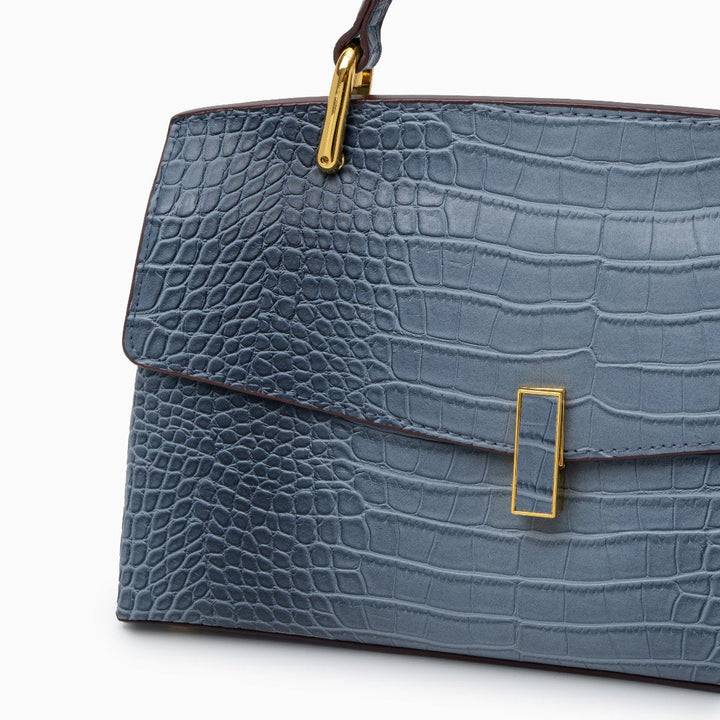 Sylvie · Borsa strutturata effetto coccodrillo lucido