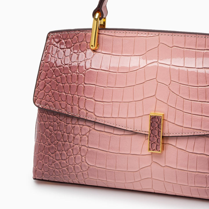 Sylvie · Borsa strutturata effetto coccodrillo lucido