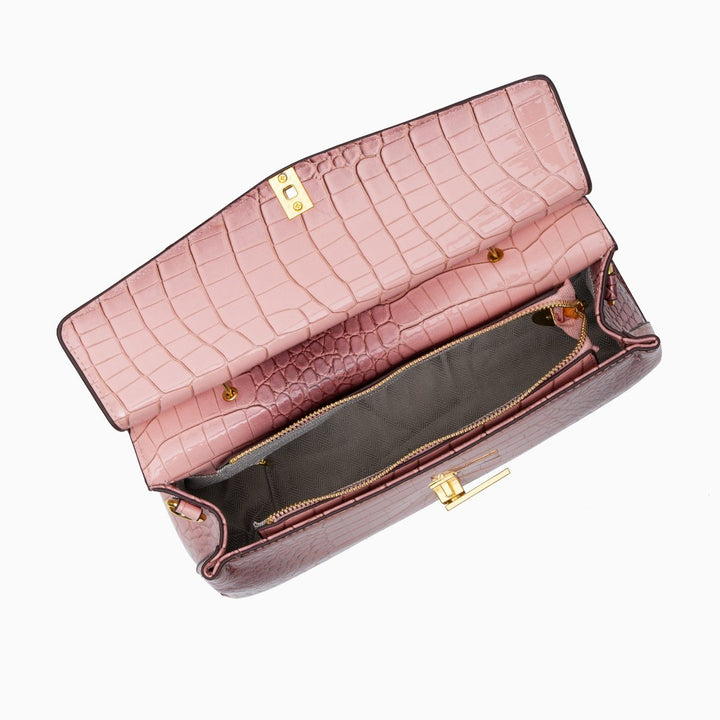 Sylvie · Borsa strutturata effetto coccodrillo lucido