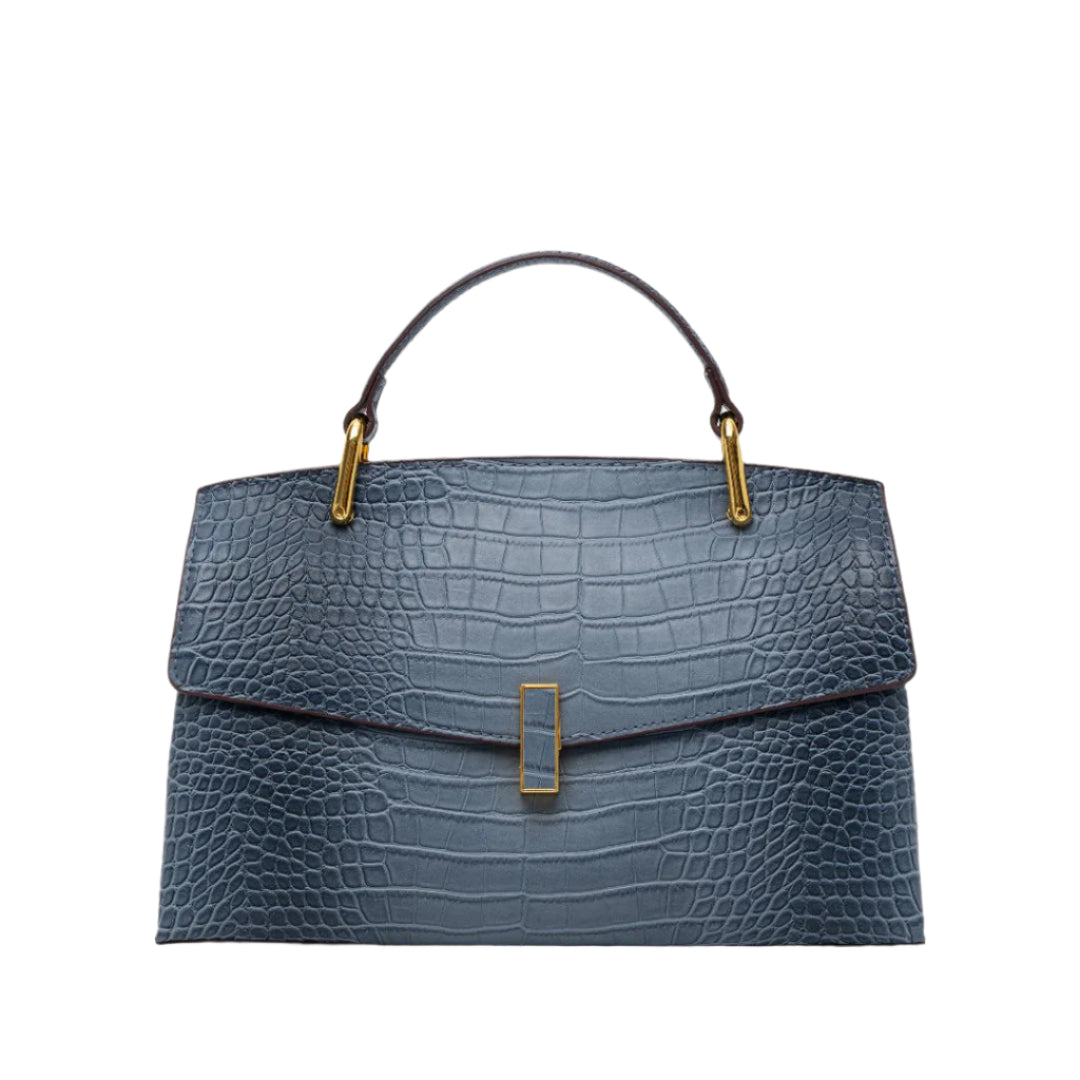 Sylvie · Borsa strutturata effetto coccodrillo lucido