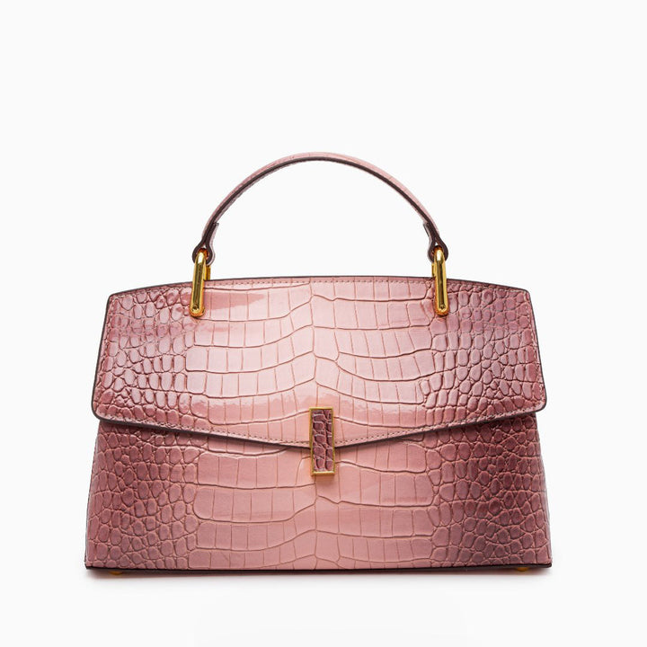 Sylvie · Borsa strutturata effetto coccodrillo lucido