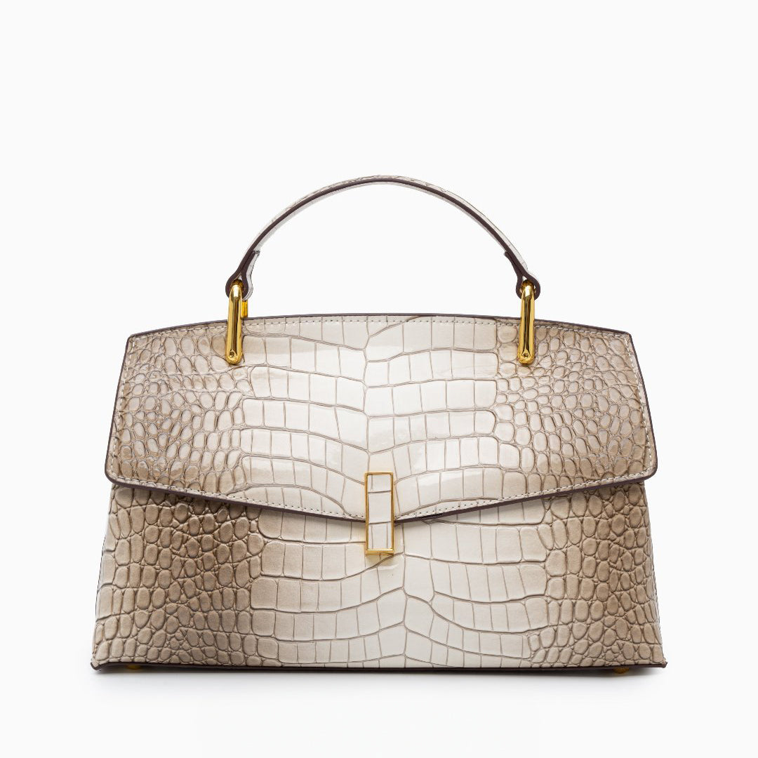 Sylvie · Borsa strutturata effetto coccodrillo lucido