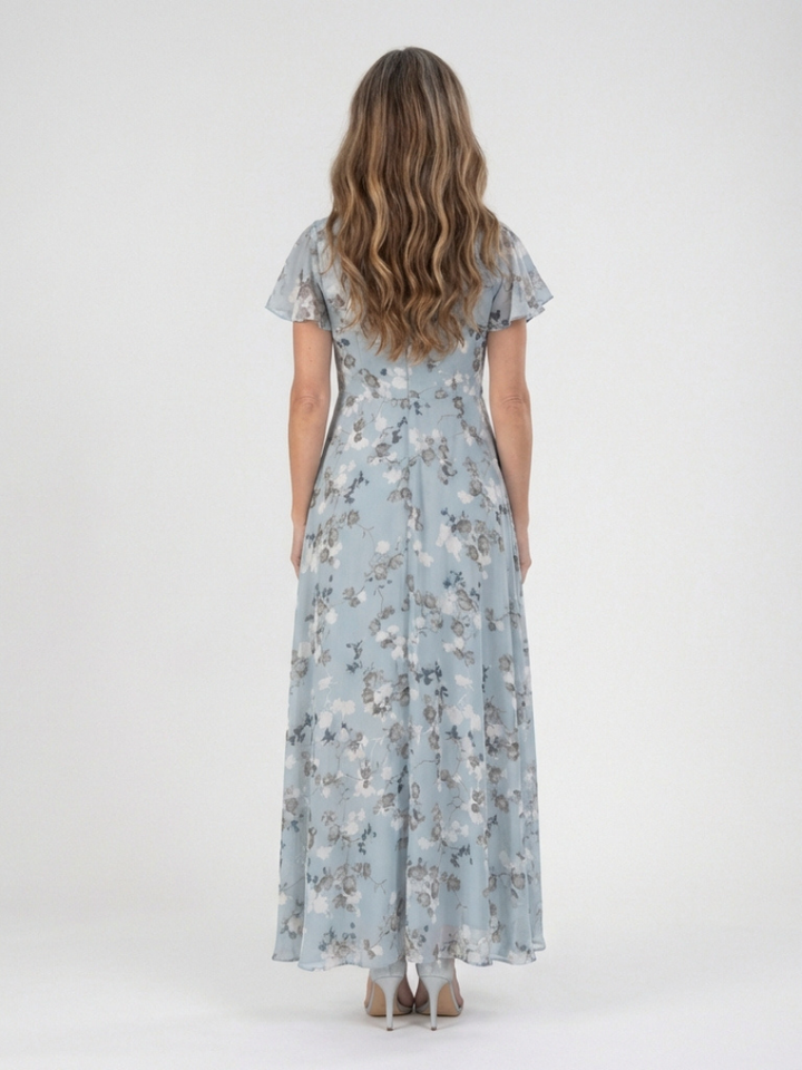 Ismeria | Vestito Maxi in Chiffon Floreale