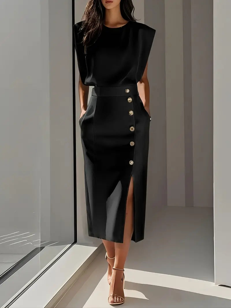 Dolly - Abito Midi con Spacco Laterale