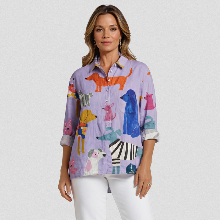 Coralie | Maglietta Casual con Stampa Artistica per Donne