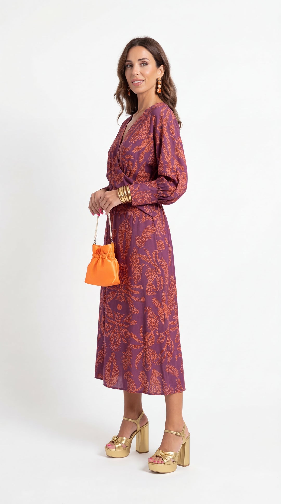 Isadora™ – Abito Midi Elegante con Stampa di Fascino Senza Tempo