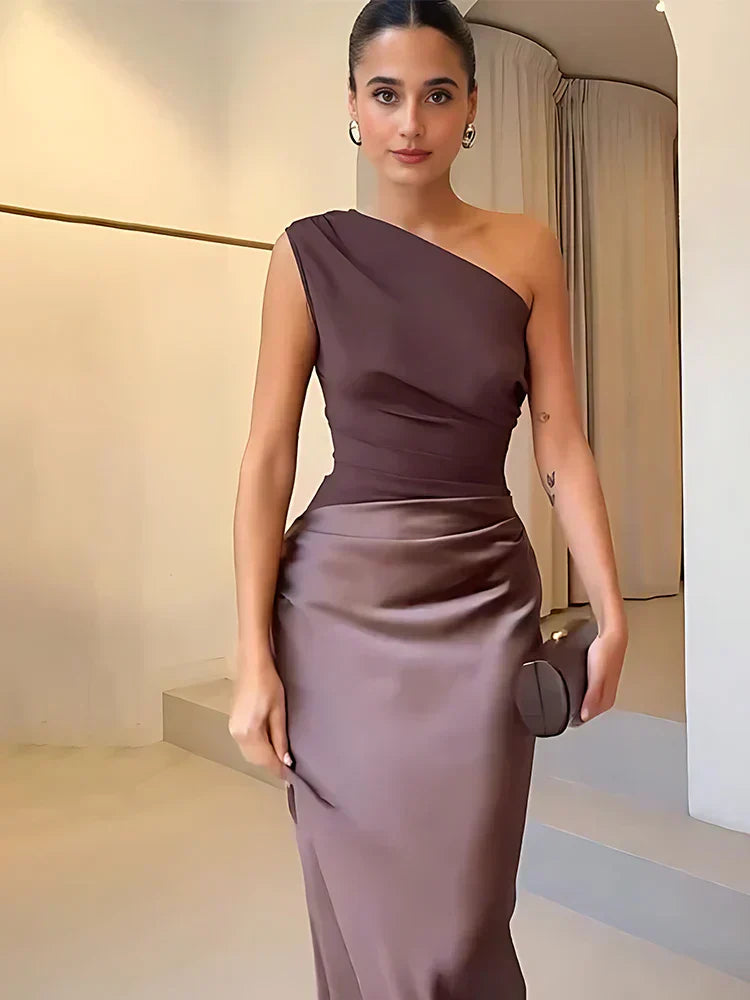 Abito Maxi con Colpa in Satin