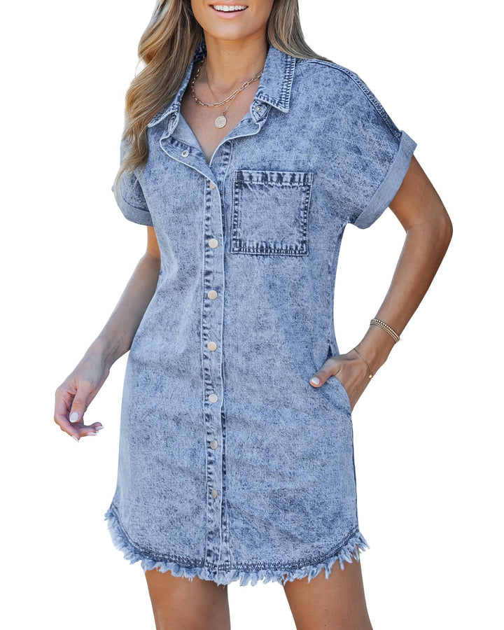 Kaelia | Abito Camicia in Denim