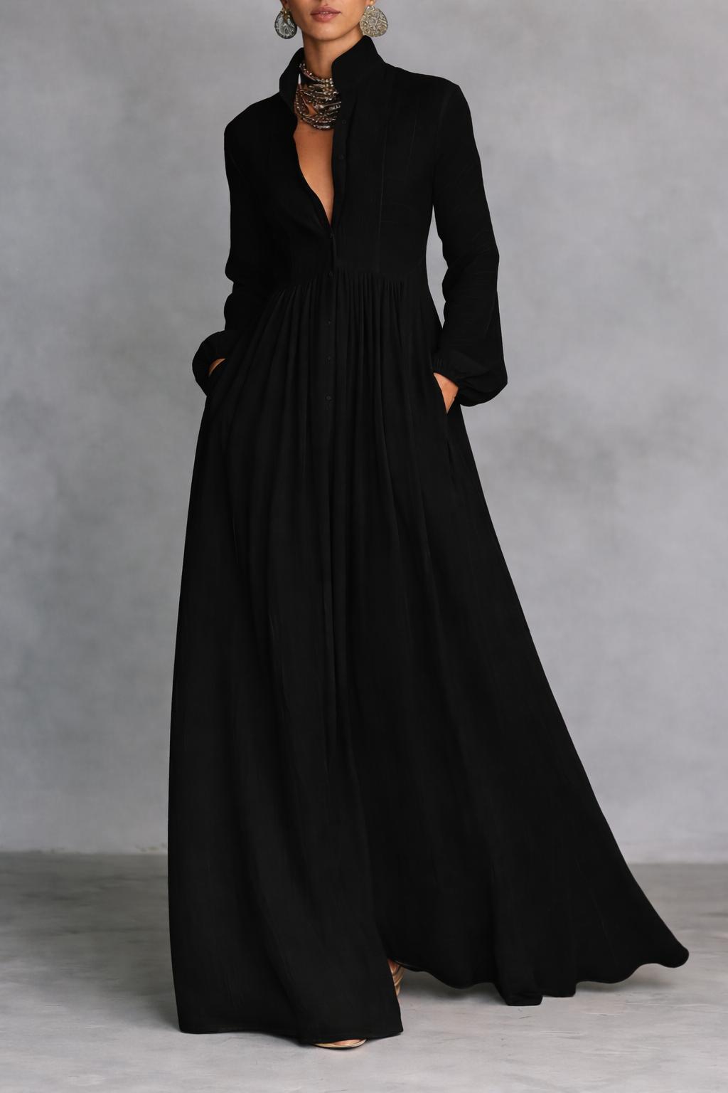 Serena | Abito Maxi con Bottoni Frontali