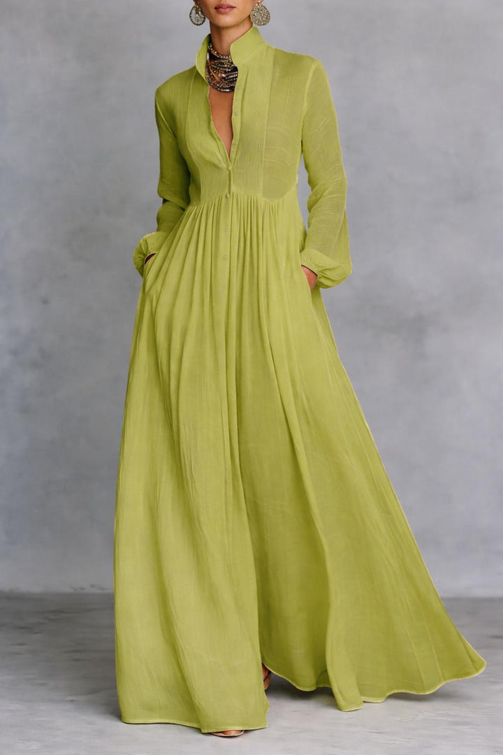 Serena | Abito Maxi con Bottoni Frontali