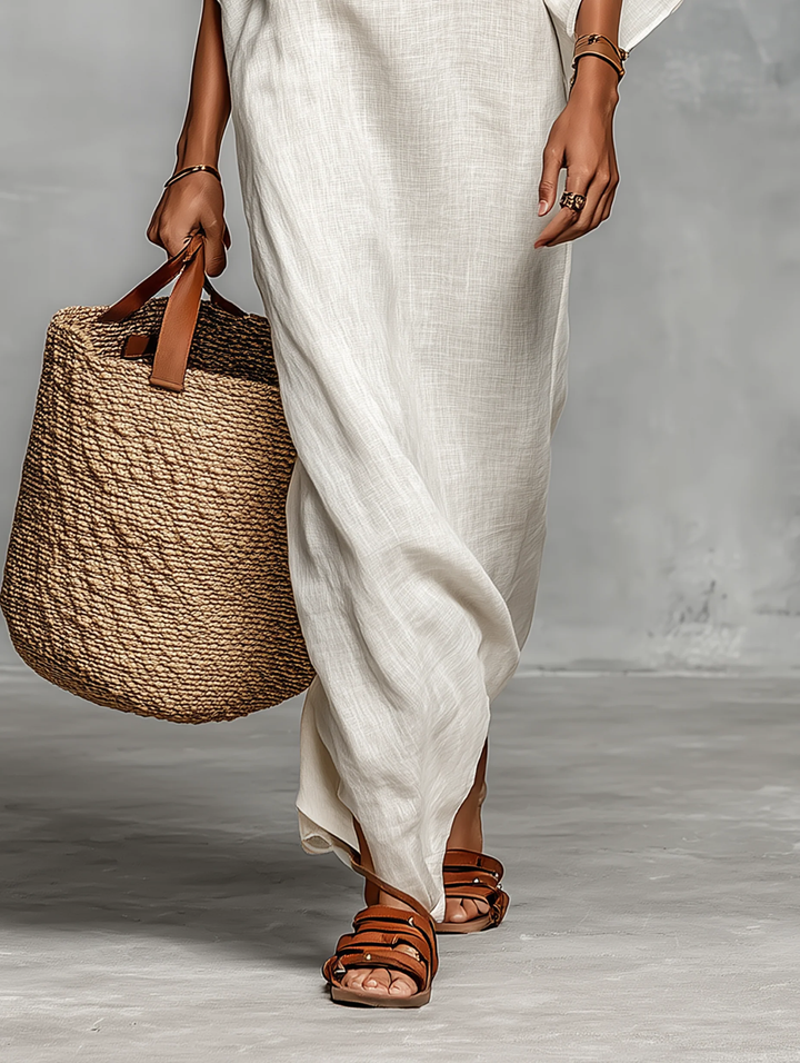 Aveline™ | Abito maxi con spalle scoperte e maniche a pipistrello